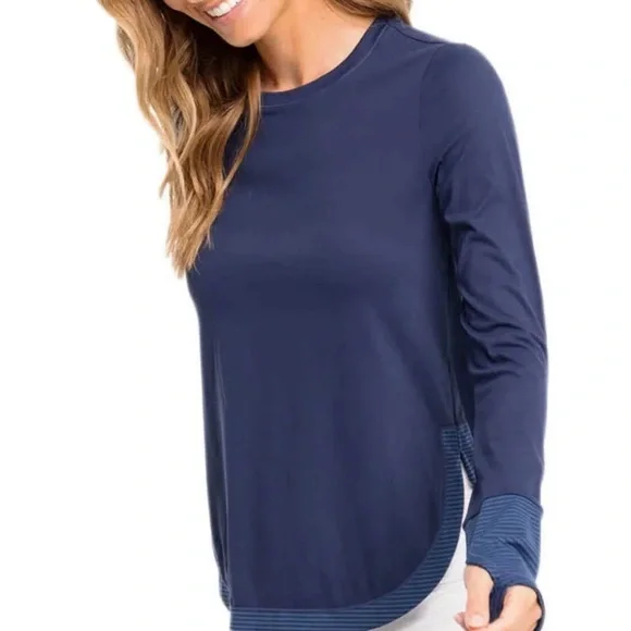 Southern Tide Demy Long Sleeve Performance Top Nautical Navy Size XL NWT - Picture 1 of 5